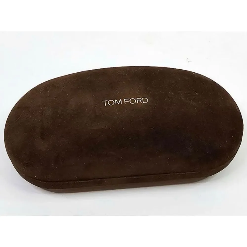 TOM FORD - EUC Brown Suede Hard Clamshell Eyeglasses Case